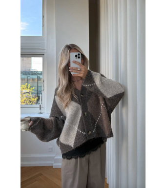 Noella N-laiana Knit Cardigan, Ash Brown Mix