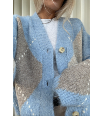 Noella N-laiana Knit Cardigan, Sky Blue Mix