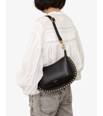 Oskan Moon Shoulder Bag Grain Leather, Black