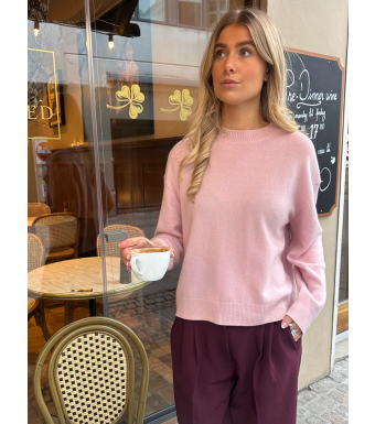 Anine Bing Lee Crew Sweater, Powder Pink