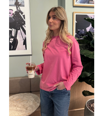 Mads Nørgaard Cotton Jersey Jerry Tee Long Sleeve, Carmine Rose