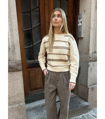 Isabel Marant Roxane Pullover, Ecru/bronze