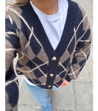 Opal Studio Pen Knit Cardigan, Navy