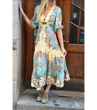 Farm Rio Maxi Dress, Boho Beauty Butter