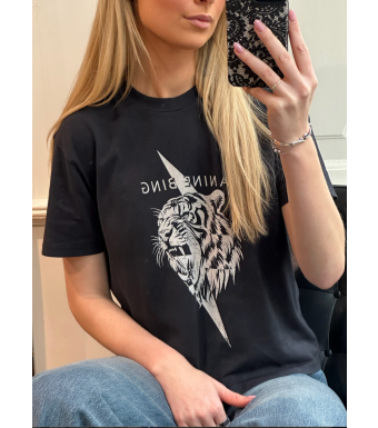 Anine Bing Wagner Tee Tiger, Vintage Black