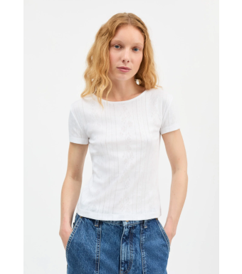 Skall Studio Anna Cap Sleeve Tee, Optic White