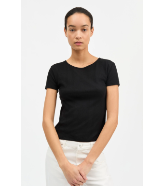 Skall Studio Anna Cap Sleeve Tee, Black