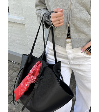 Mads Nørgaard Paisley Scarf Solid Soft Cotton, Fiery Red