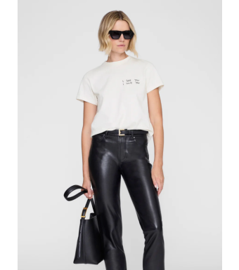 Anine Bing Shelley Tee I See You I Love You, Washed Cream