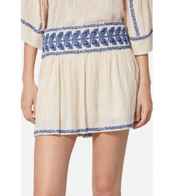 Isabel Marant Picadilia Skirt, Ecru/blue