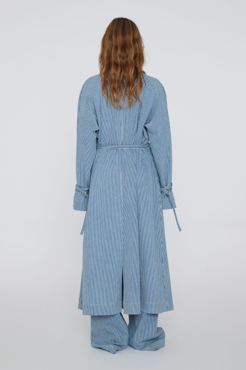 REMAIN Carita Coat Striped Oversized Coat, Bright White Comb.