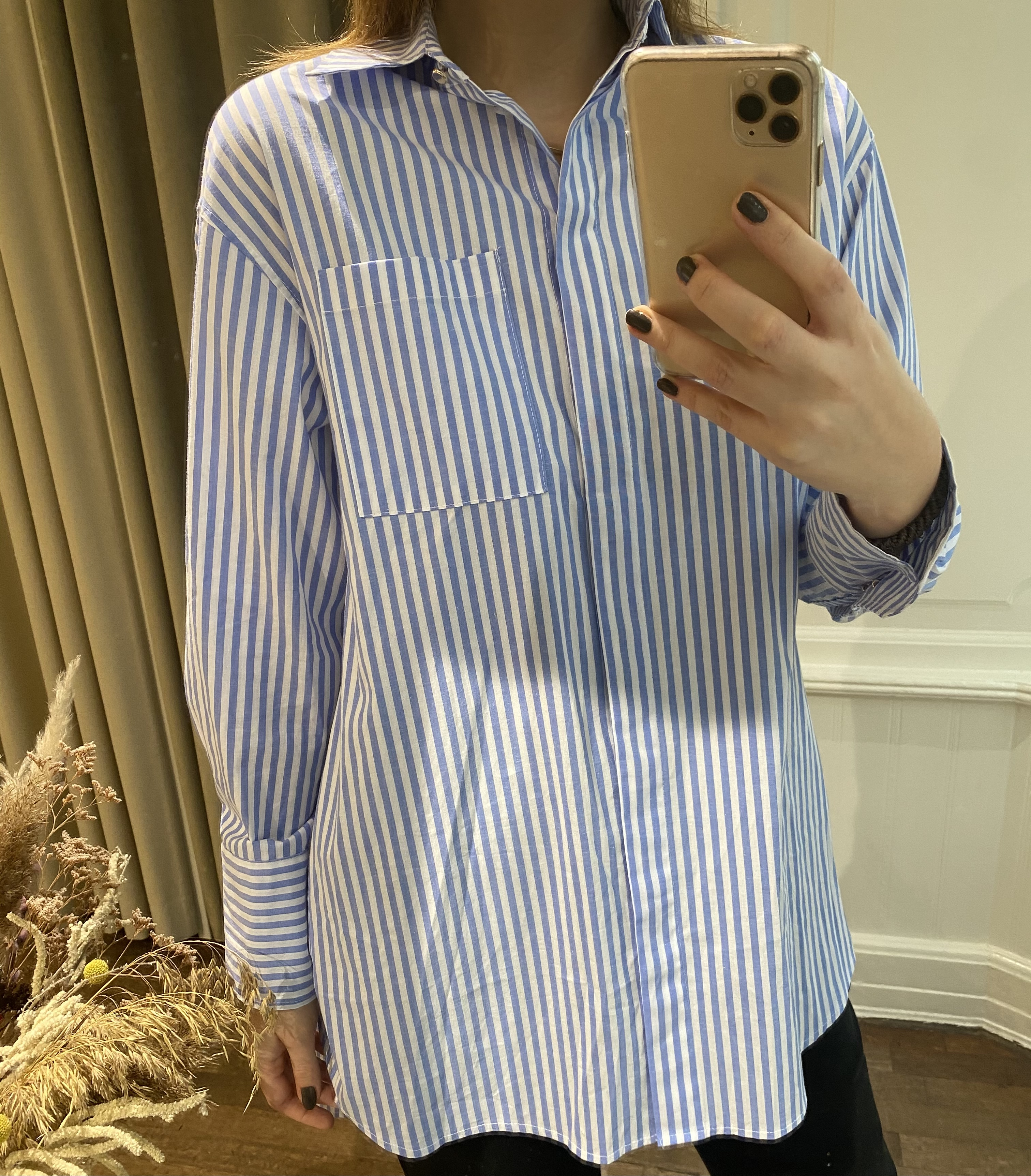 Tiffany Kalo Shirt Cotton Poplin, Light Blue Stripe/white