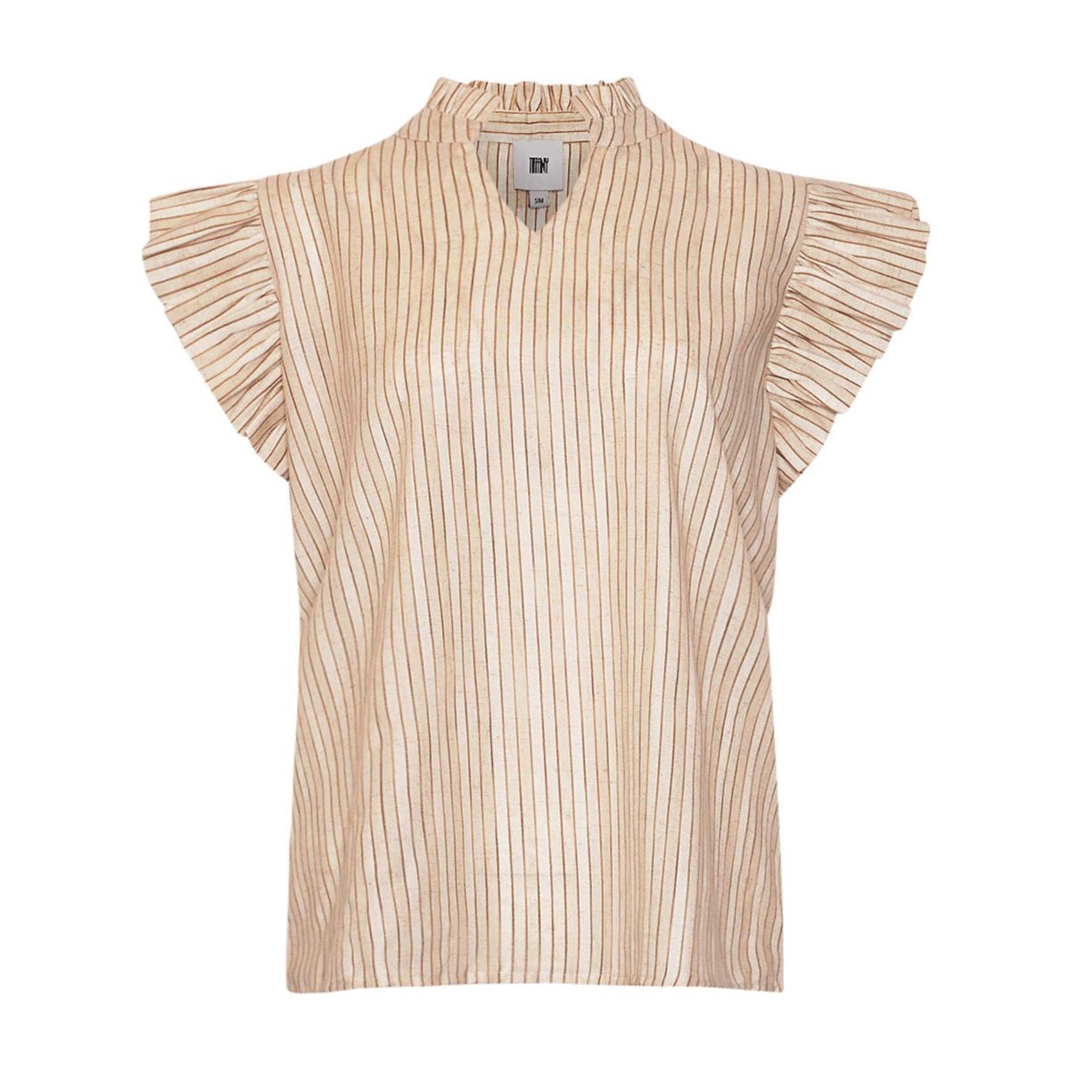 Tiffany Clothing Iris Top, Beige/camel Stripe