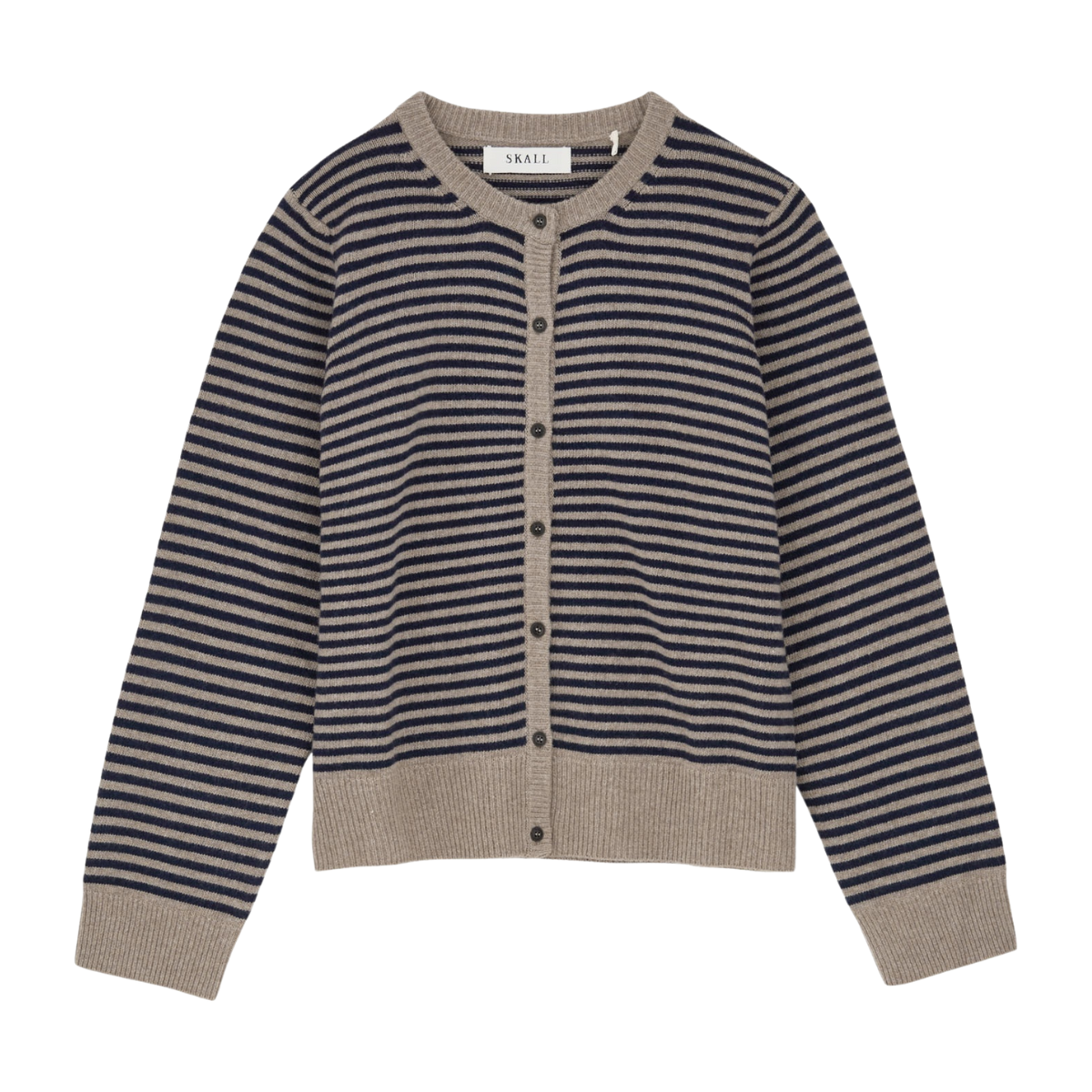Skall Studio Senna Cardigan, Brown/navy Stripe