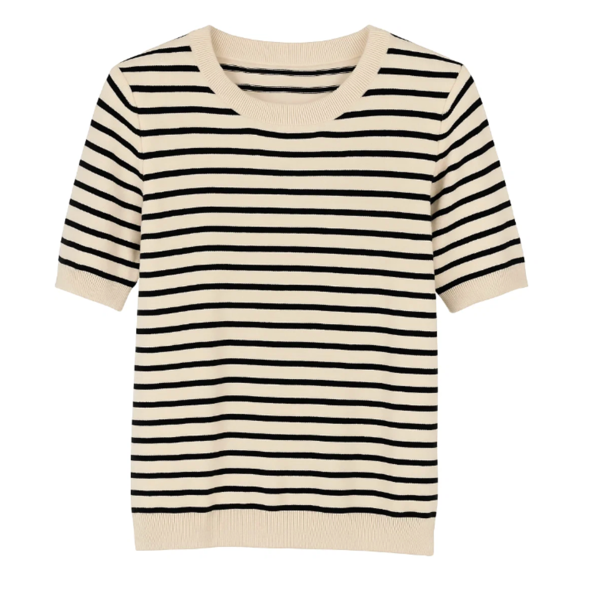 Opal Studio Felicia Tee Striped, Off White/black
