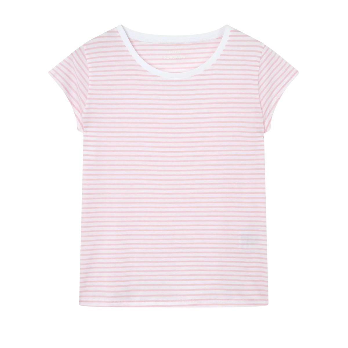 Mads Nørgaard Fine Jersey Teasy Tee Fav Stripe, Blushing Bride/briliant White