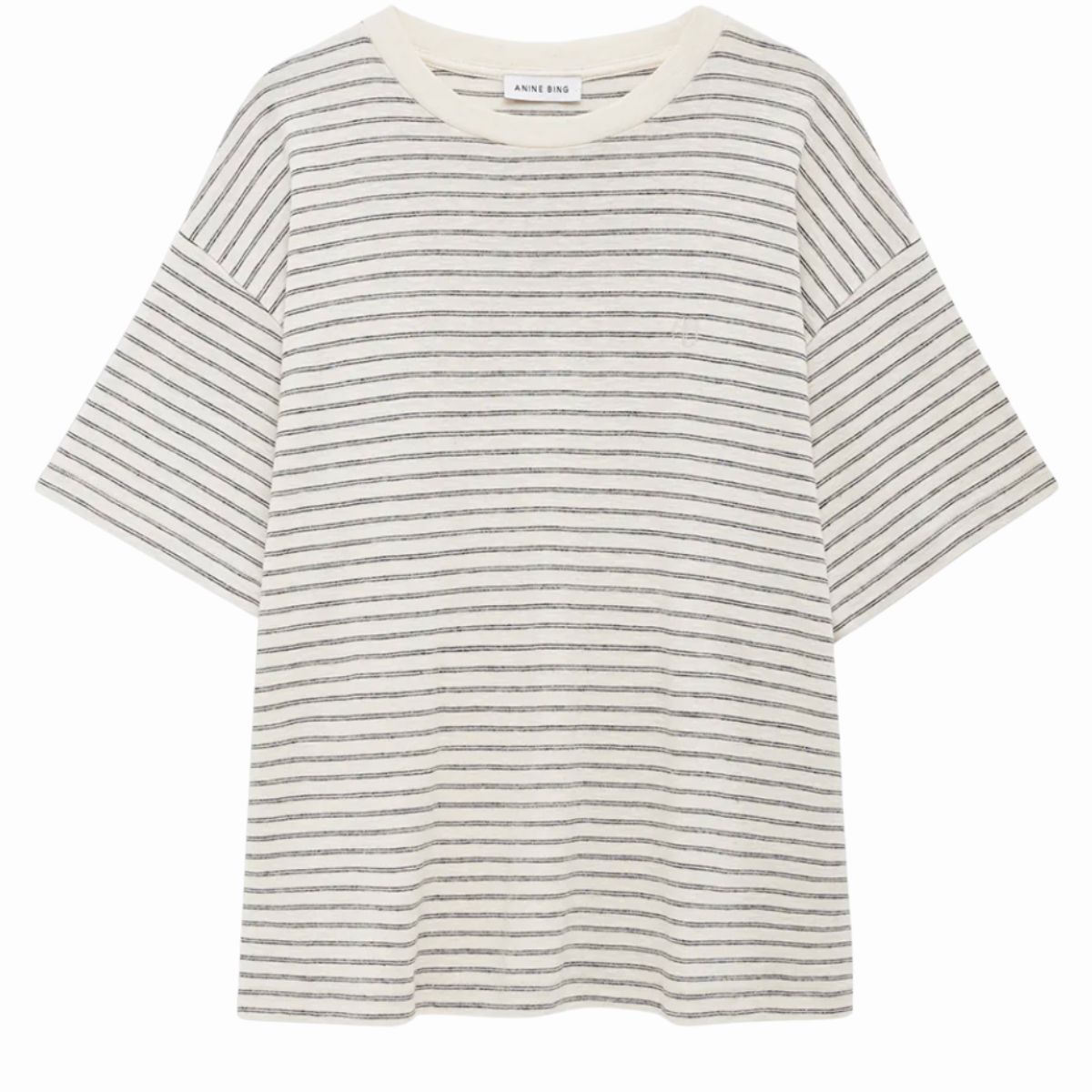 Anine Bing Cade Tee, Black Stripe