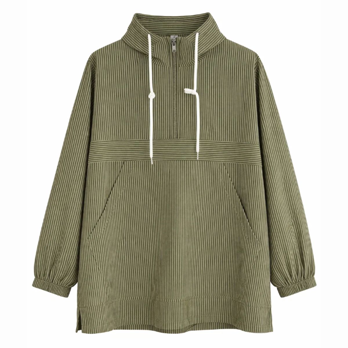 Opal Studio Edith Shower Anorak Zip, Army Stripe