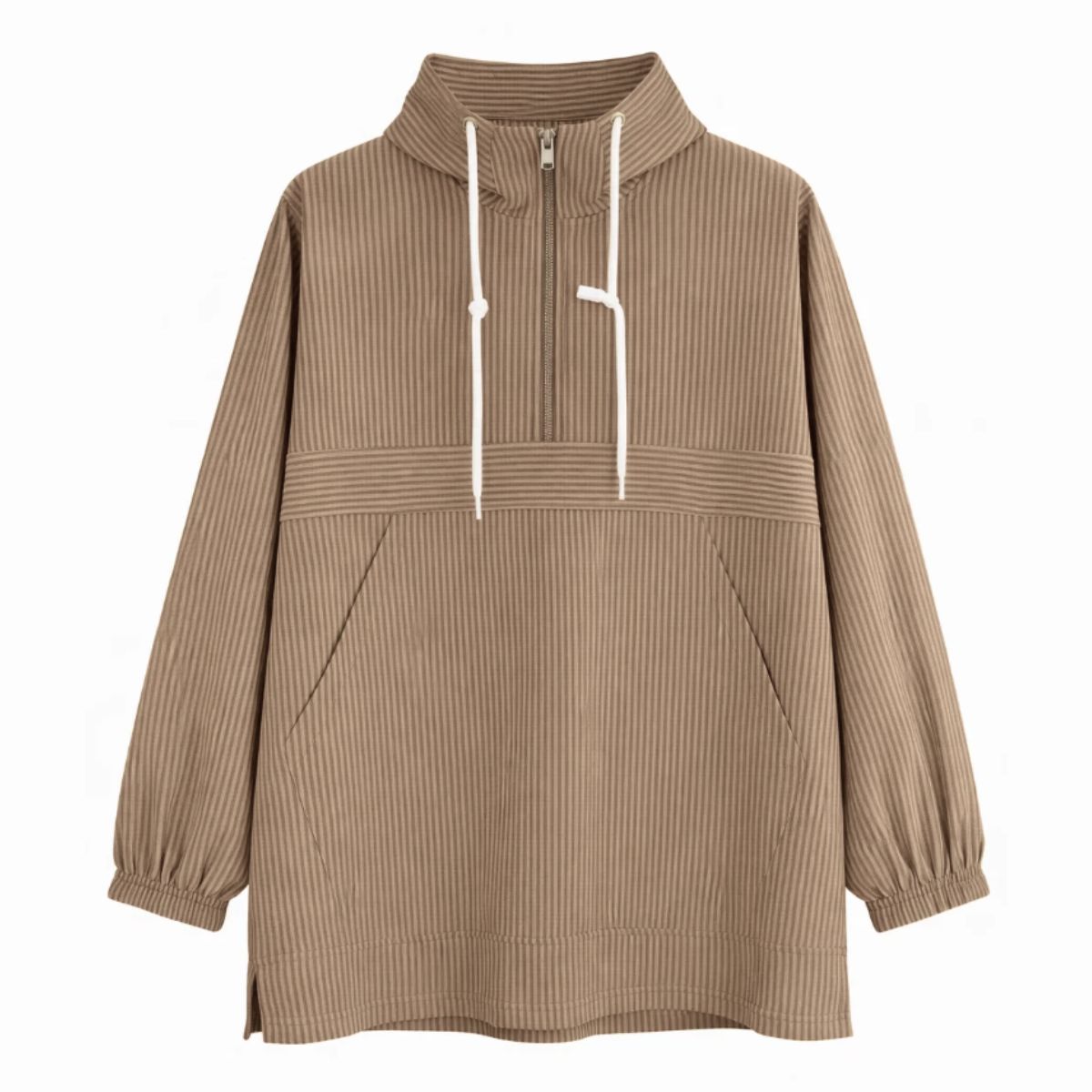Opal Studio Edith Shower Anorak Zip, Brown Stripe