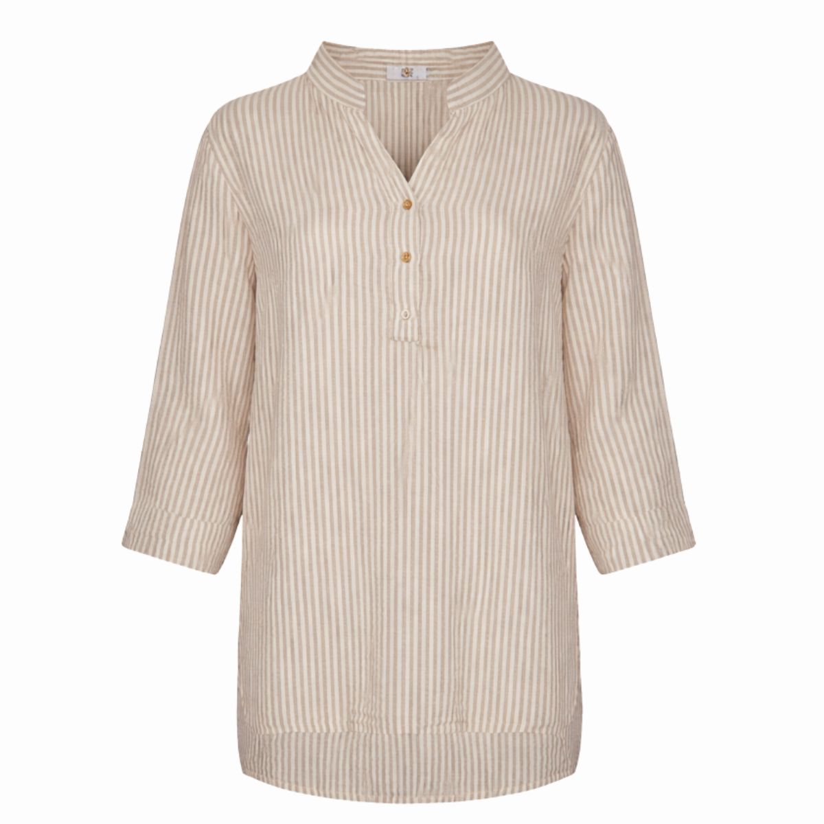 TIFFANY 17661 Shirt Stripe Linen, Nougat Stripe