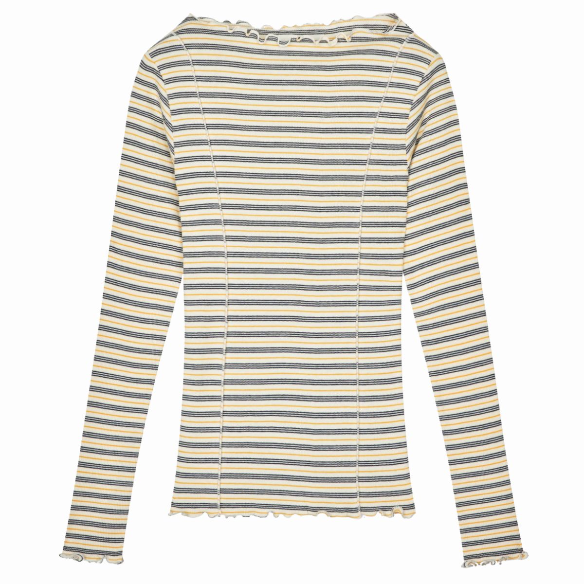 Mads Nørgaard Siri Top 2x2 Cotton Stripe, Vanilla Ice/sky Captain/zinnia