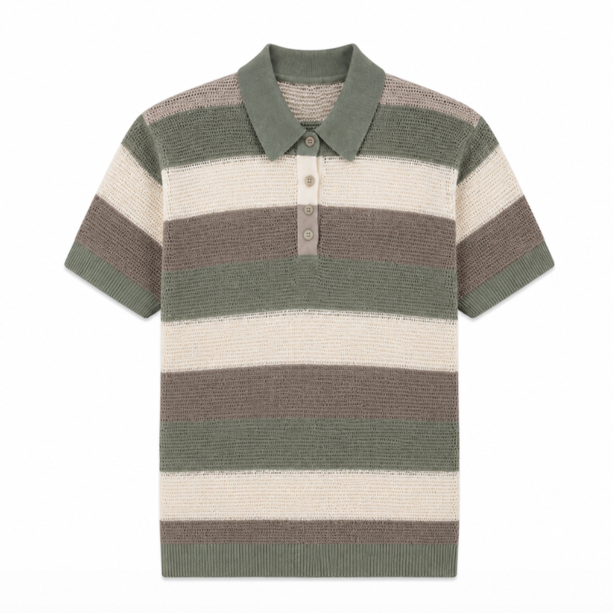Opal Studio Tilly Polo, Light Army Stripes