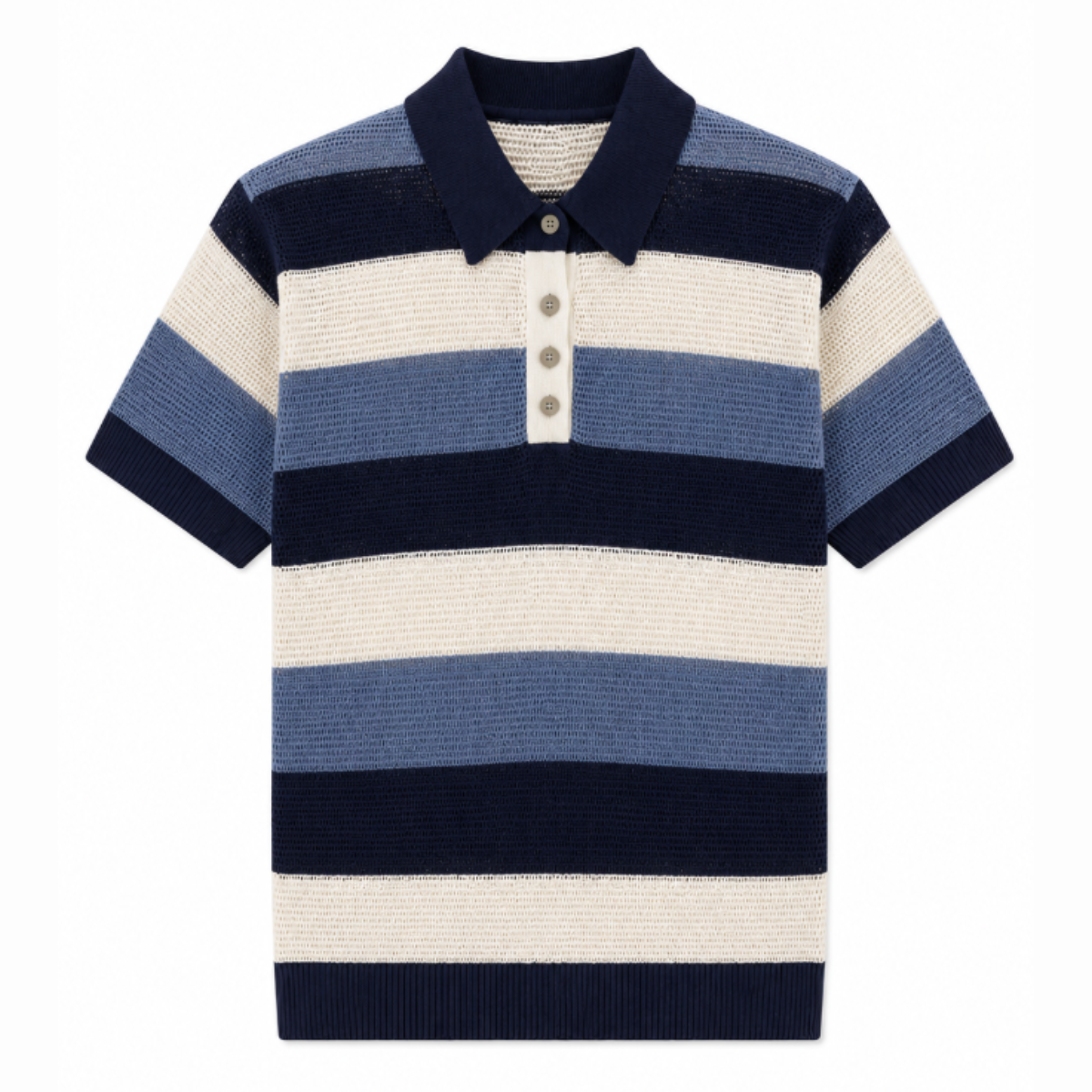 Opal Studio Tilly Polo, Navy/blue Stripes