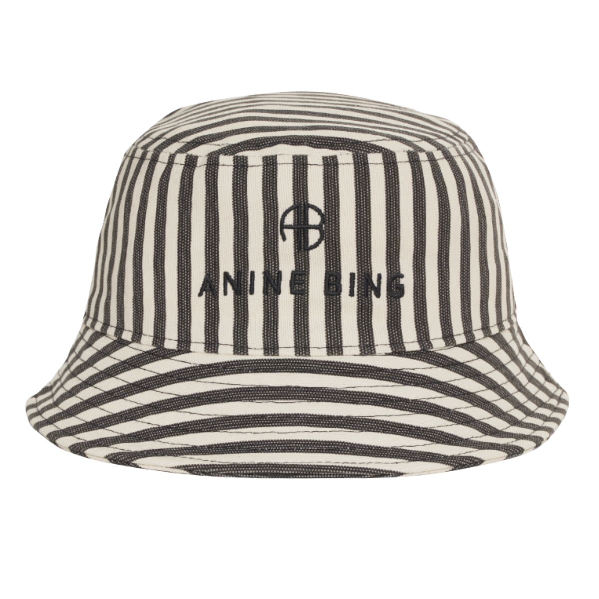 Anine Bing Nicks Bucket Hat, White And Black Stripe