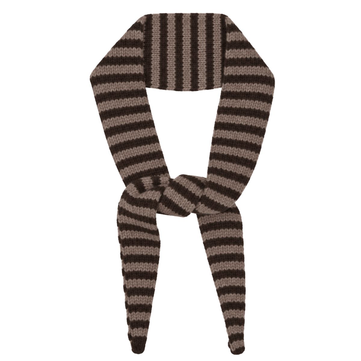 Mads Nørgaard One Wool Momo Stripe Scarf, Demitasse/roasted Cashew
