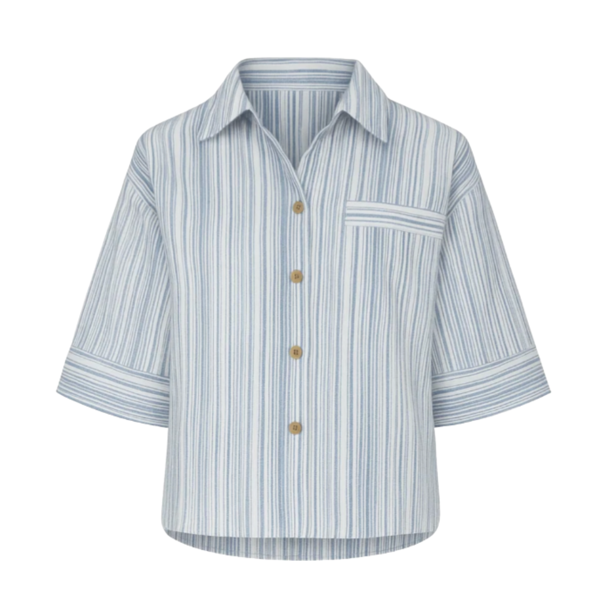 OPAL STUDIO Gile Shirt, Blue Stripe