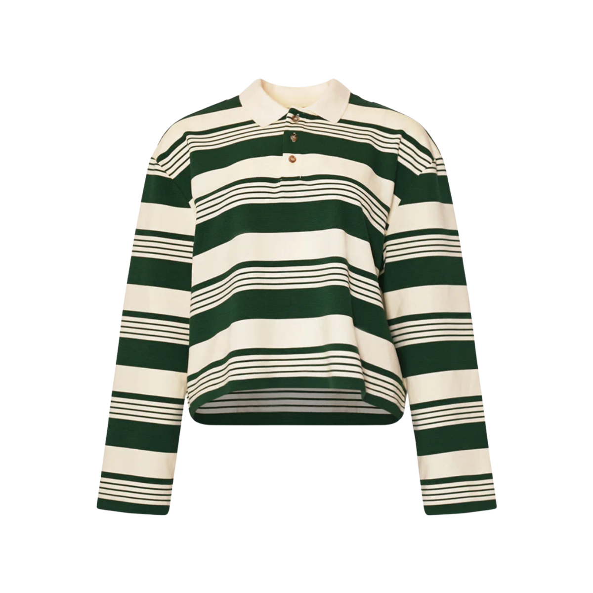 Lynlee Polo, Green Off-white Stripe