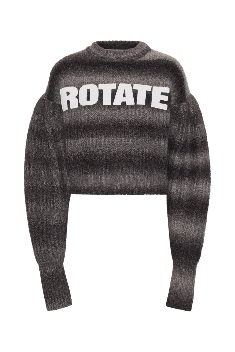 Rotate Mohair Logo Jumper Rt2403-04, Gray Pinstripe Comb.