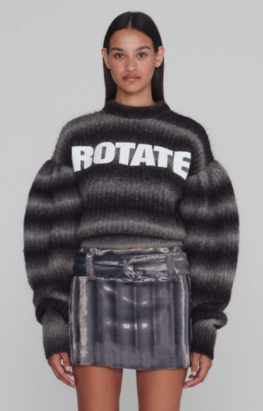 Rotate Mohair Logo Jumper Rt2403-04, Gray Pinstripe Comb.