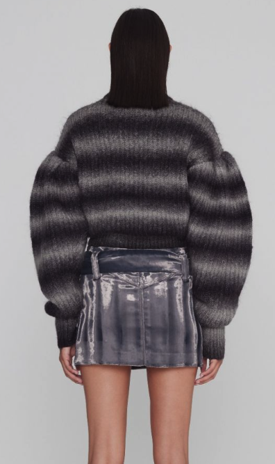 Rotate Mohair Logo Jumper Rt2403-04, Gray Pinstripe Comb.