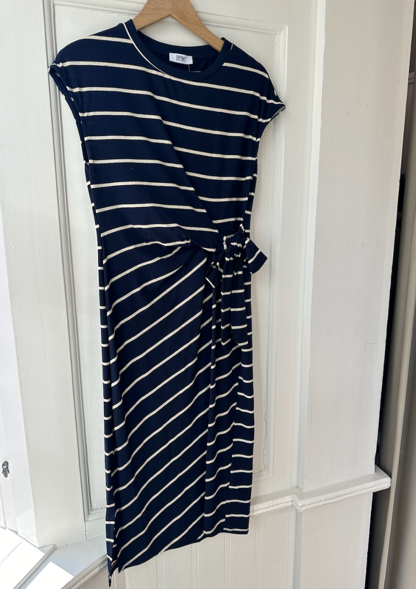 TIFFANY Stribet Kjole A8612, Blue/white Stripe