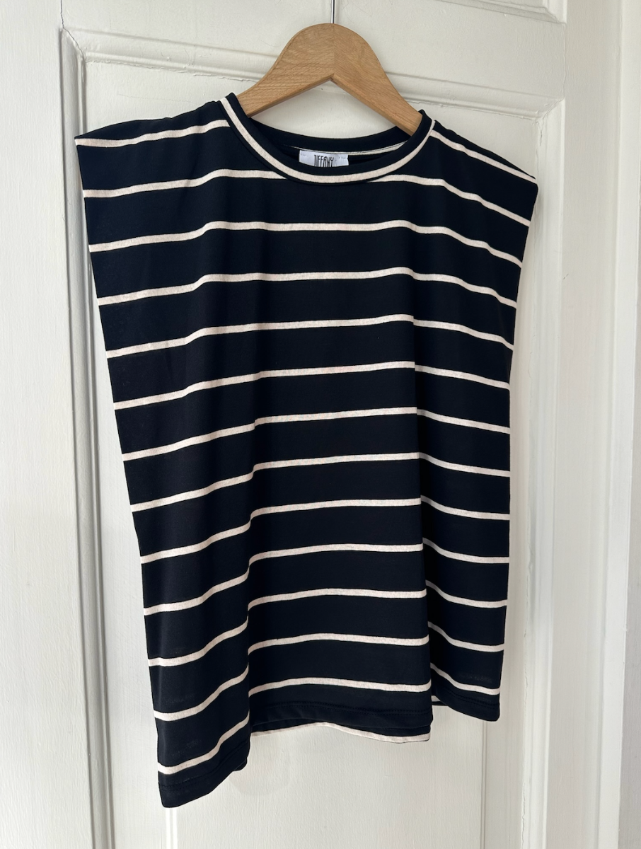 TIFFANY Stribet Top N1610, Black/white Stripe