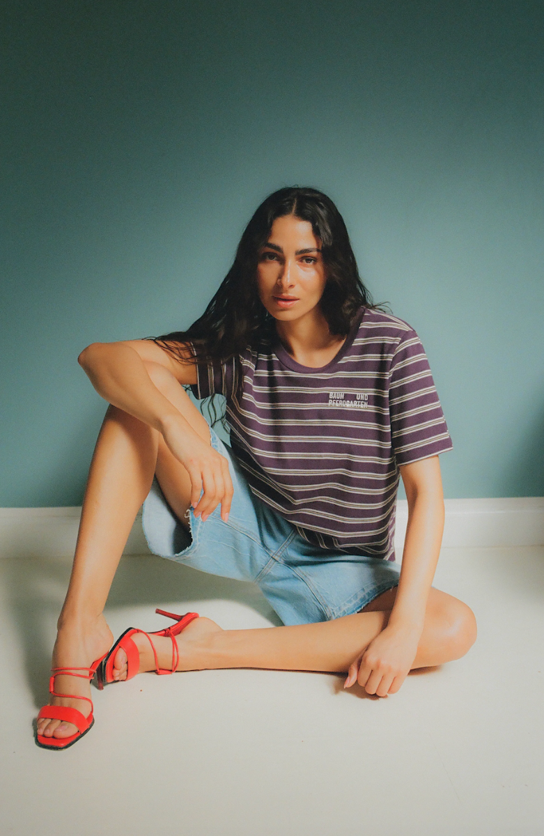 Baum Und Pferdgarten Jawo Polo Tee, Plum Polo Stripe