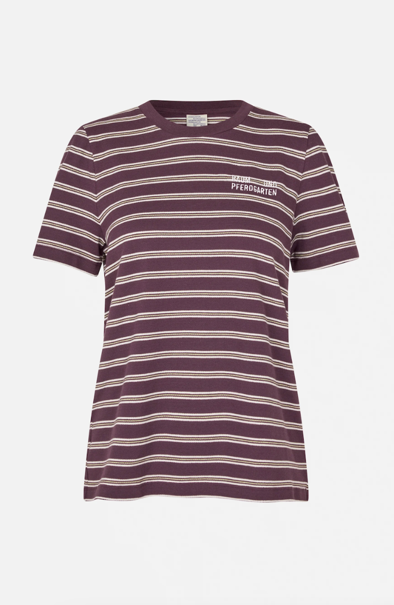 Baum Und Pferdgarten Jawo Polo Tee, Plum Polo Stripe