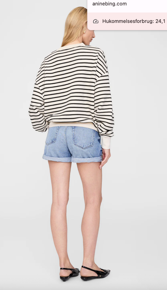 Anine Bing Dean Sweatshirt A-08-11436, Black Stripe French Terry