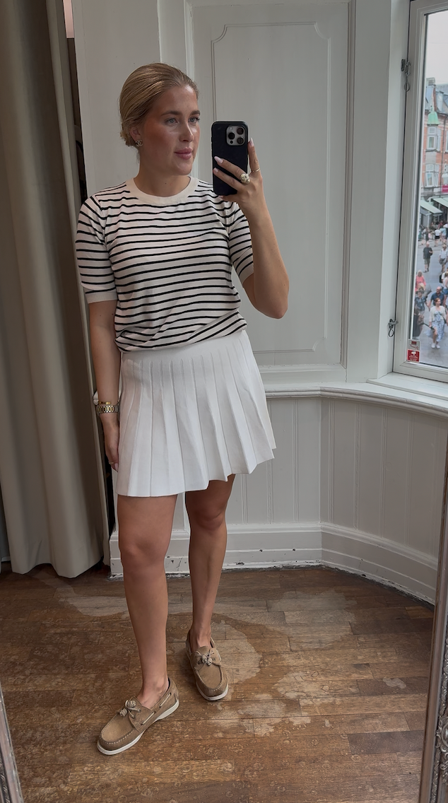 Opal Studio Felicia Tee Striped, Off White/black