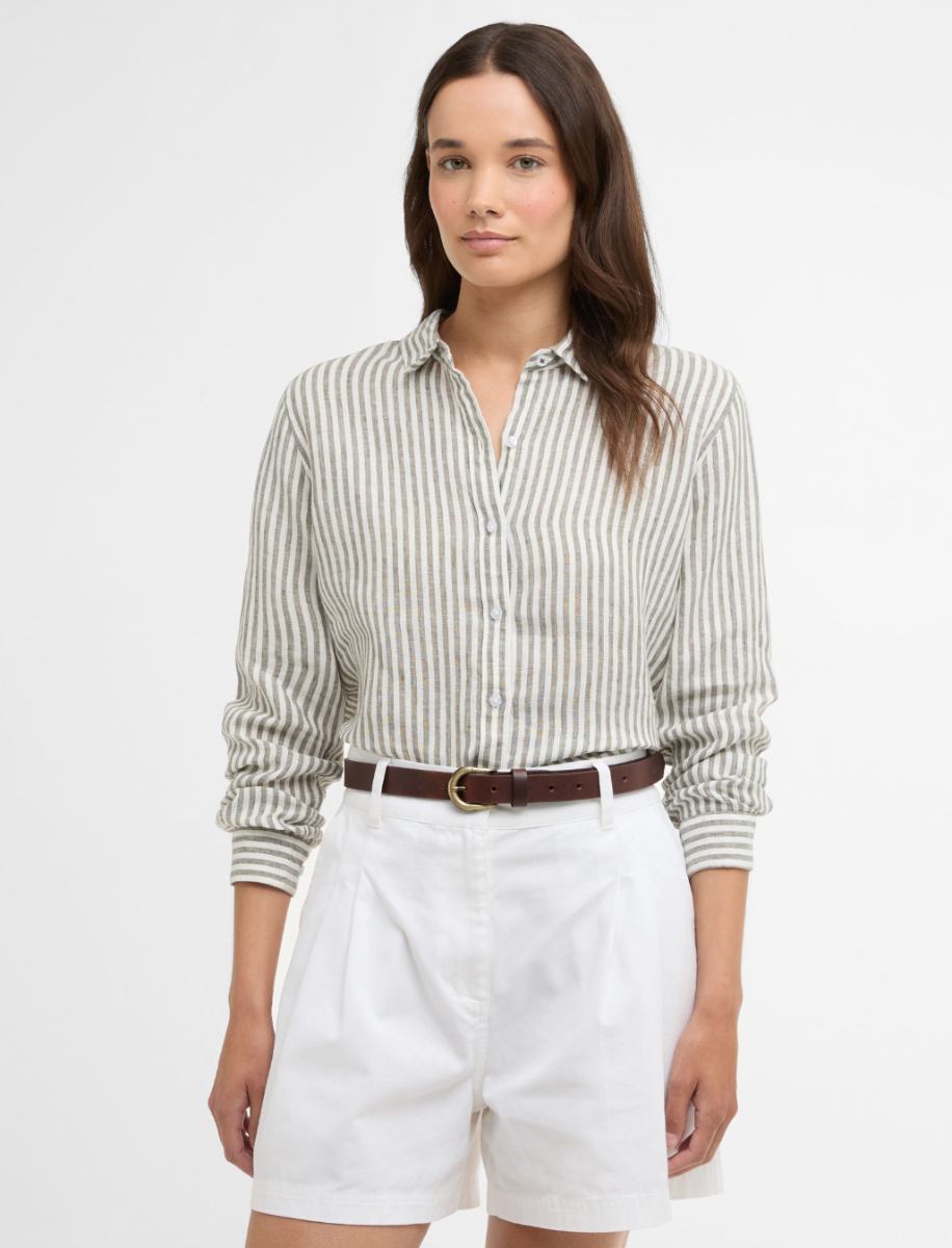 Barbour Marine Shirt, Dusky Khaki Stripe