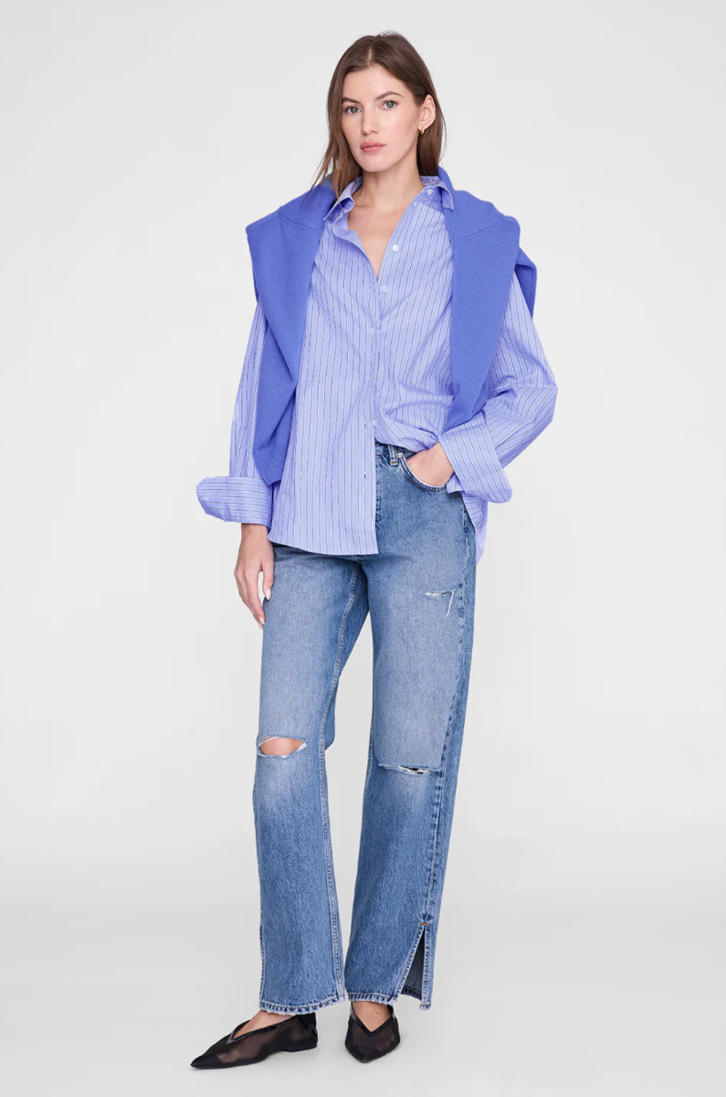 Anine Bing Essie Shirt, Blue Stripe