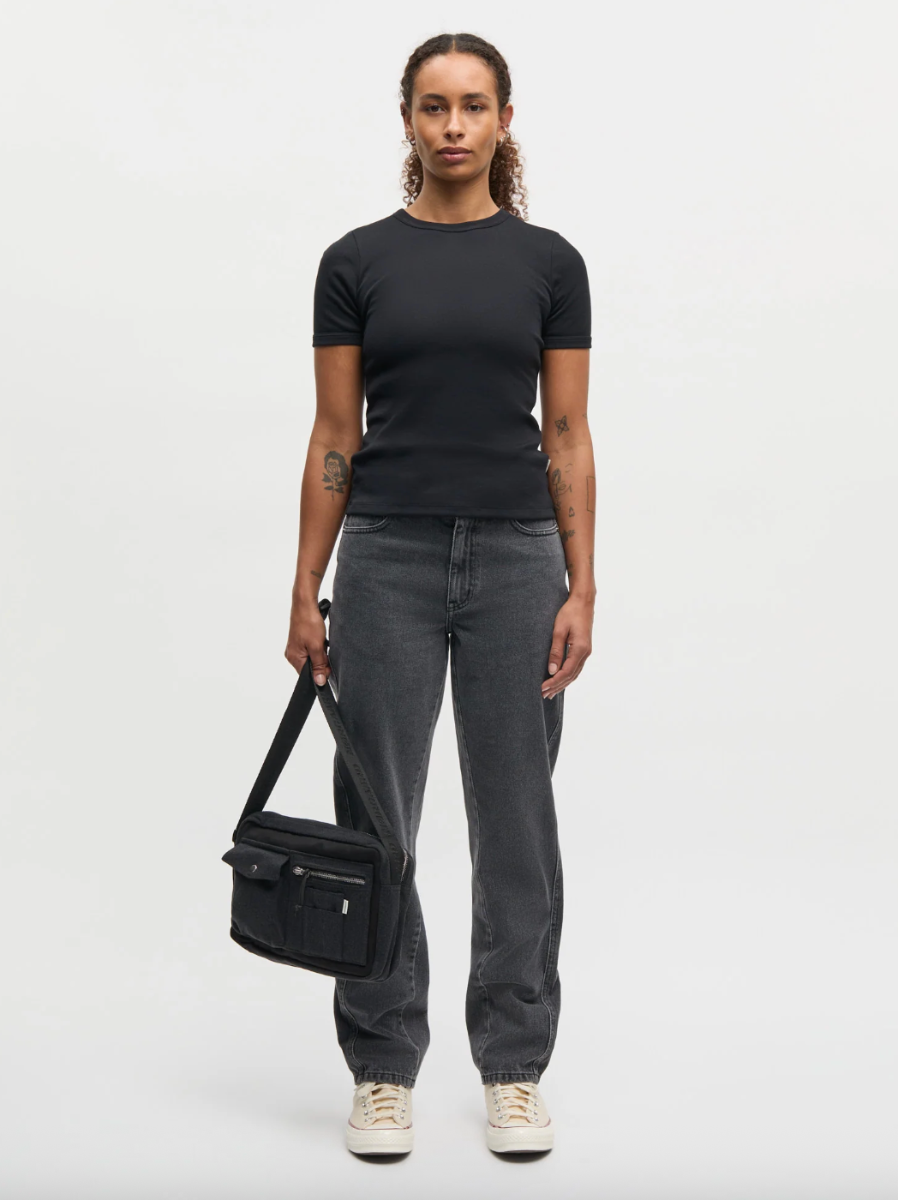 Mads Nørgaard June Tee Grace Jersey Stripe, Black