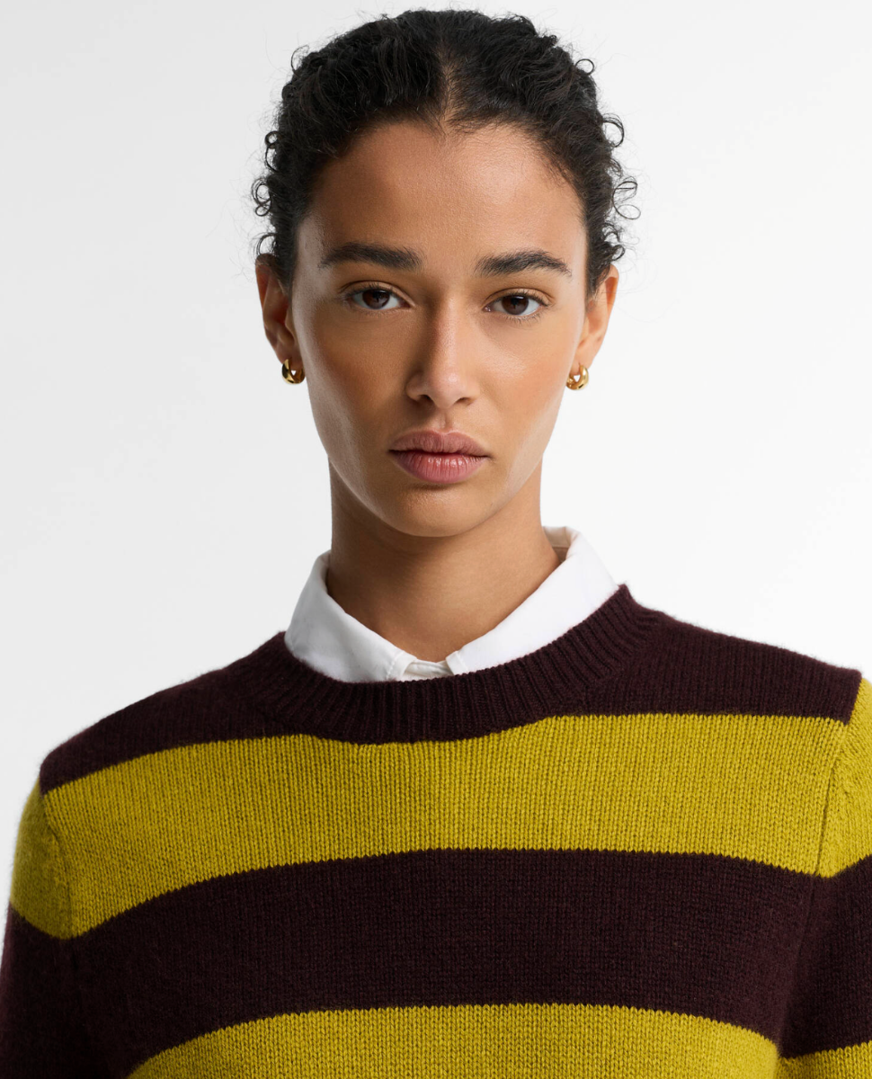 Barbour Woodhouse Crew Neck Jumper Striped, Fig Multi