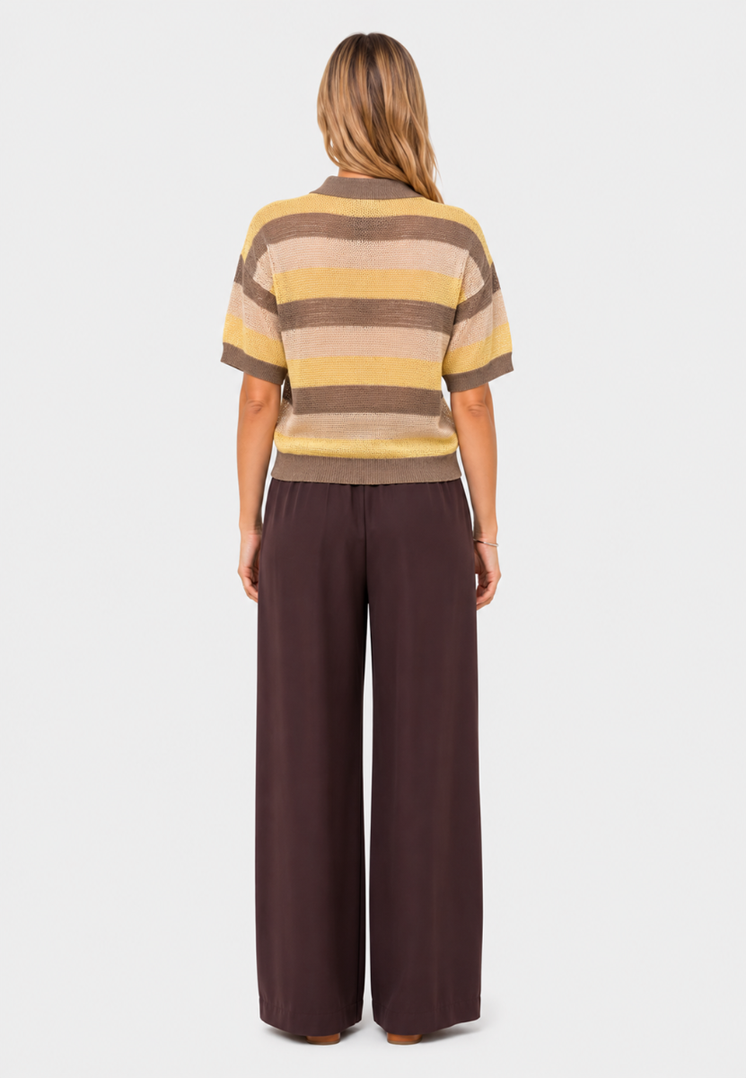 Opal Studio Tilly Polo, Butter Yellow Stripes